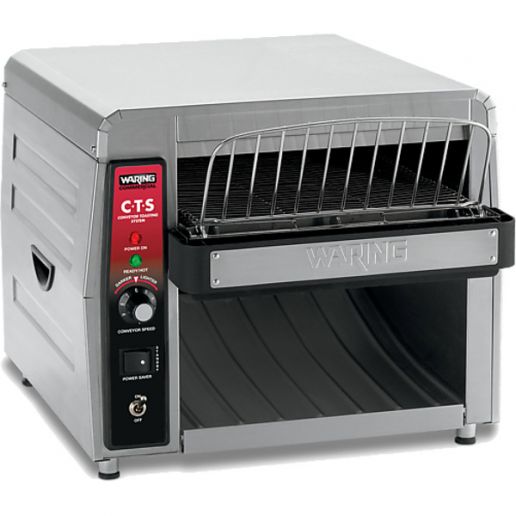 Waring Heavy-Duty 2" Opening 450 Slices Per Hour Stainless Steel Horizontal Conveyor Toaster
