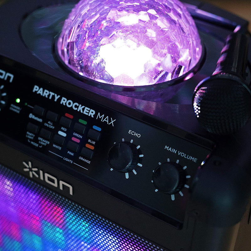 ION 100W Portable Bluetooth Party Speaker & Karaoke Centre with Built-In Rechargeable Battery
