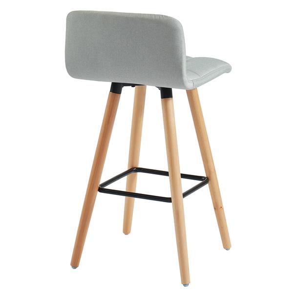 WHI Fabric/Solid Wood Counter Stool - Grey - Set of 2