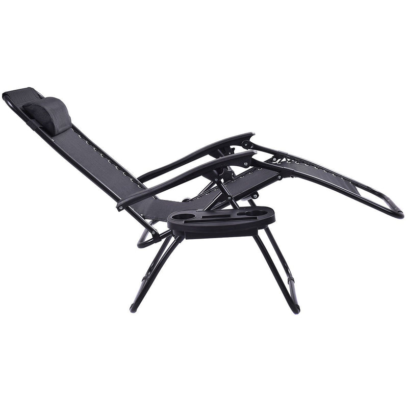 Costway Folding Lounge Chair with Zero Gravity