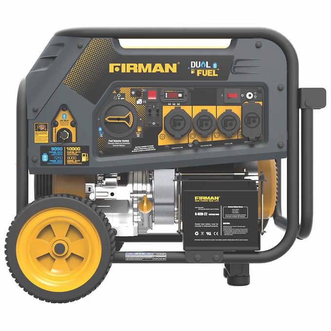 Firman 10,000W Dual Fuel Hybrid Series Portable Generator H08053 with Electric Start