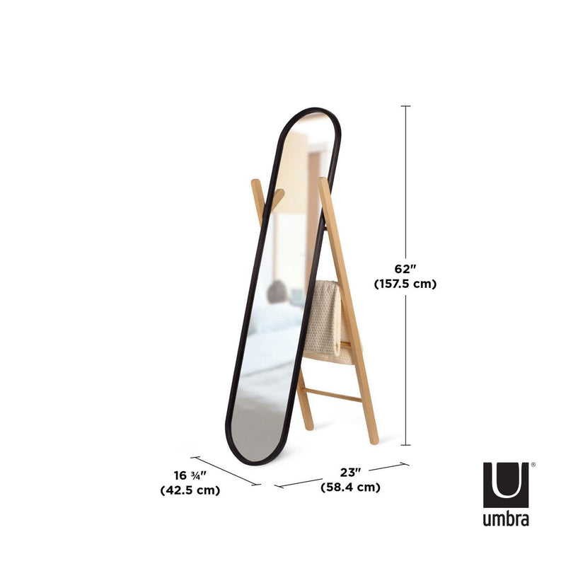 Umbra Hub Floor Mirror,Black/Natural
