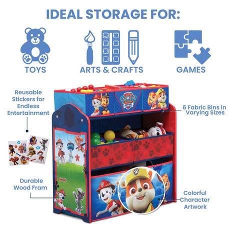 PAW Patrol Design & Store 6 Bin Toy Storage Organizer by Delta Children