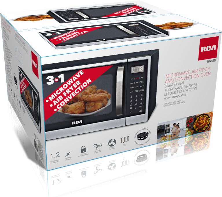 RCA 1.2 Cu Ft Stainless Steel Microwave with Air Fryer and Convection Oven
