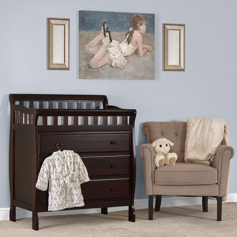 Dream On Me Marcus, Solid Wood Changing Table and Dresser, Colour:  Espresso