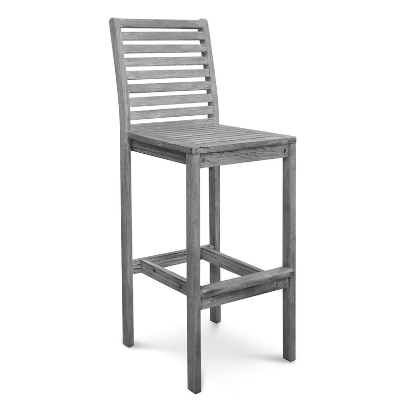 Vifah V1354 Renaissance Outdoor Hand-Scraped Hardwood Bar Chair- Marley Grey