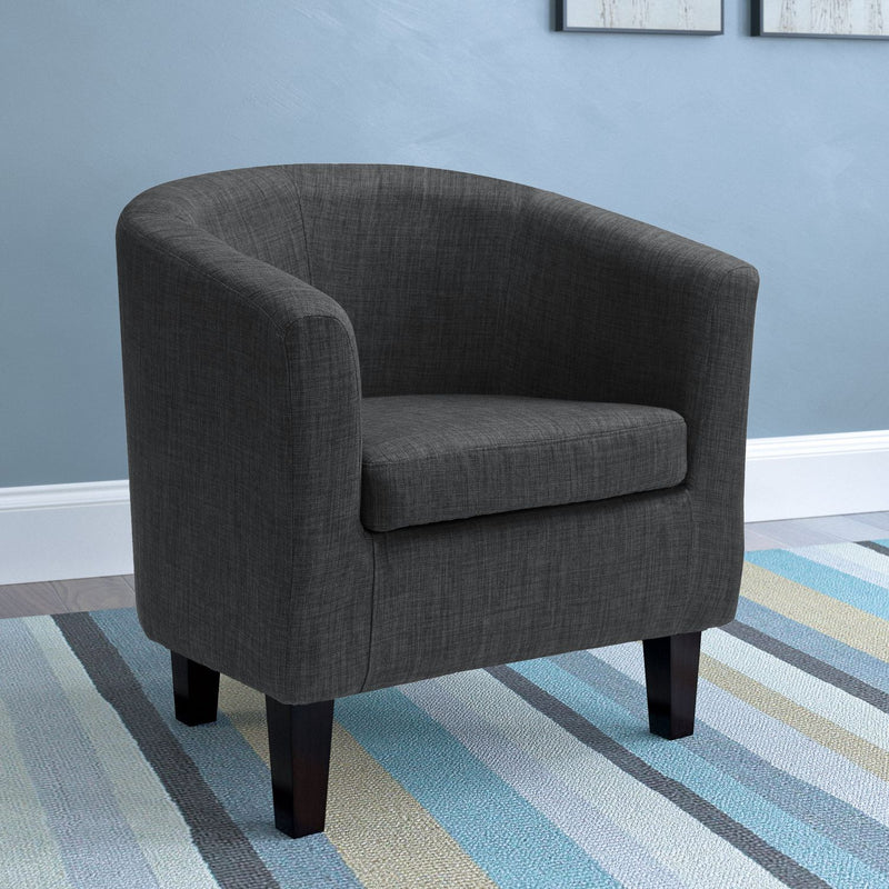 CorLiving Antonio Fabric Tub Chair-Colour:  Dark Grey