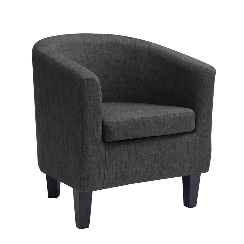 CorLiving Antonio Fabric Tub Chair-Colour:  Dark Grey