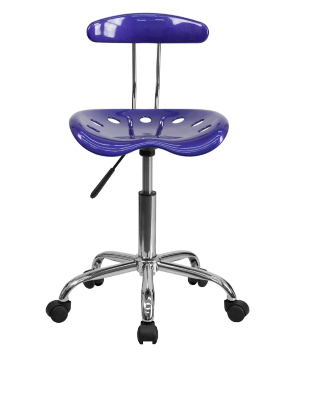 Computer Task Chair with Tractor Seat, Deep Blue