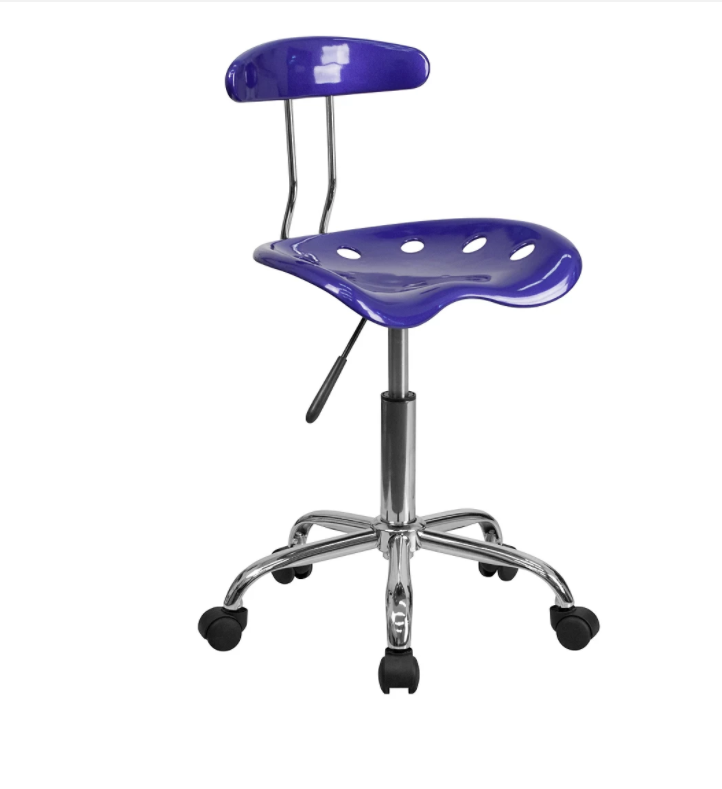 Computer Task Chair with Tractor Seat, Deep Blue