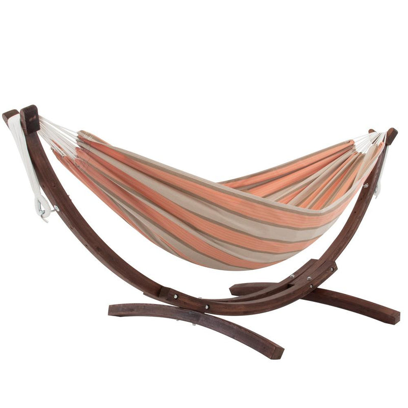 Outdoor Hammock Bed with Solid Pine Arc Stand