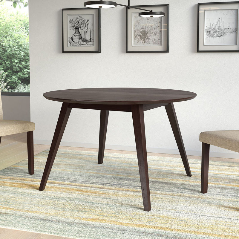 CorLiving Atwood 47" Round Cappuccino Stained Dining Table - Real deal Outlet